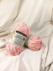Loops & Threads Sugarspun Yarn Strawberry #11019 Lot of 2 Skeins 3 oz NEW HTF