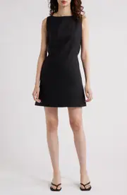 Faithfull the Brand Kelly Linen Minidress in Black at Nordstrom, Size Small