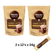 2 x NESCAFE 3 in 1 GOLD Dark Latte 10% less sugar (34g x 12's)