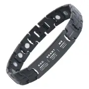 Serenity Prayer Bracelet - Titanium Magnetic Therapy Jewelry - Unisex, Adjustabl