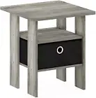 Side Table Night Stand Bedside Table With Bin Drawer French Oak Grey And Black