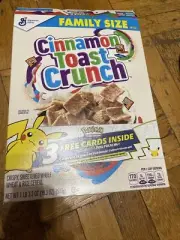 Cinnamon Toast Crunch Pokemon Pikachu Card Offer Cereal Box GM FLAT EMPTY 2021