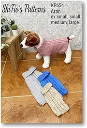 Knitting Pattern for Dogs Jumper, 4 Sizes Included, Aran Yarn, Sizes are X Small, Small, Medium and Large, Dog Sweater Aran Yarn Knitting Pattern, Book, Booklet, Book, Instructions, KP654