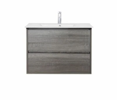 MAXIMO 750MM AMAZON GREY WALL HUNG VANITY WITH CERAMIC TOP