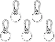 [DS. DISTINCTIVE STYLE] Carabiner Clip Keyring Stainless Steel Keychain with Snap Hook Quick Release Key Rings