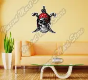 Pirate Skull Crossbones Jolly Roger Rope Wall Sticker Room Interior Decor 18X25"