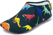 [Slipfree] Non-Slip Shoes for Girls and Boys. Light, Soft and Comfortable, Unisex Kids Beach Water Shoes with Protective Sole, Ideal for Holiday, Sports and Home, Dino, Large