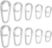 eMagTech 50pcs Stainless Steel Split Rings Links Quick Change Fishing Clips 10mm 13mm 16mm 18mm 21mm Lure Clips Connector Fishing Tackle for Lures Cod Mackerel