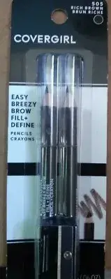 10 x 2 CoverGirl Easy Breezy Brow Fill & Define Pencil - 505 Rich Brown
