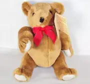 The Smithsonian Teddy Bear ~ w/Jointed Right Arm & Red Ribbon Bow