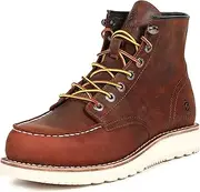 [SL-Saint] Men’s Work Boots Soft Moc Toe Classic Ankle Fashion Casual 6 Inch Wedge Sole Industrial Construction Shoes Brown…