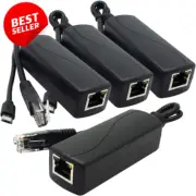 4-Pack Gigabit Poe Splitter 48V to 5V 2.4A Micro USB for Raspberry Pi 3B+