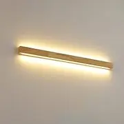 Minimalist Linear Wall Sconce LED Wooden Wall Light for Mirror Warm 3000K 24W Wall Light Long Strip Vanity Wall Lighting Fixture Solid Wood Sconces for Living Room Bedroom Decor