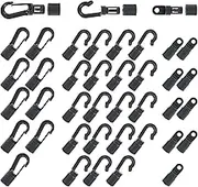 Tanstic 40Pcs Bungee Shock Cord Hooks Shock Open End Hooks for 1/4" 3/16’’ 5/16’’ Cord Rope with Straight Hooks for Kayaks