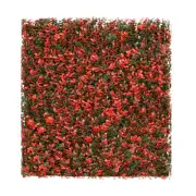20" Artificial Faux Red Buxus Leaf Privacy Fence Screen Ficus Decor Panel Hedge