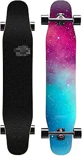 Sports Longboard Skateboard, 47" 7-Layer Hard Rock Maple Double-tilt Nebula Pattern Professional Dance Board Longboard Suitable for Beginners Adults