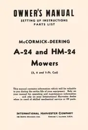 International Harvester McCormick- Deereing A-24 HM-24 Mowers Owners Manual