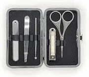 Just Like Jane™ Manicure Set | 5-Piece Stainless Steel with case | Nail Clipper | Nail Scissors | Nail File | Tweezers | Nail/Cuticle Maintenance Tool