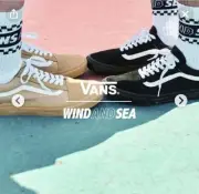 Men 9.5US Vans Old Skool Wind Sea Black Cm