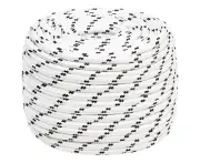 vidaXL Braided Boat Rope White 12 mmx100 m Polyester