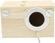 AIMALL Right Opening 19.5x12x12cm Wooden Breeding Box for Pet Parrot, Solid Wood Hanging Nest, Natural Wood Incubation Box, Durable Parrot Accessories