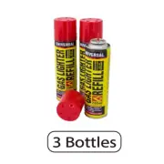 Butane Universal Gas Refill Jet Blowtorch Lighter Fuel BBQ 250ML - PACK OF 3