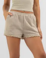 [Mooloola] Mooloola Women's Ocean Shorts in Stone Grey Size 2 2 Stone Grey