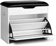 Artiss Shoe Rack Storage Cabinet Bench Box Drawers Adjustable Shelf Stand Organiser Benches Seat Stool Organizer Home Decor Indoor Outdoor Bedroom Hallway Furniture, Durable and Strong White 15 Pairs