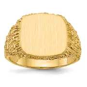 14K Yellow Gold 13.5x13.5mm Open Back Men's Signet Ring