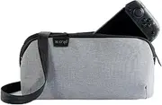 CRKD Gear Bag Protective Carry Case - Gaming Bag for Steam Deck/Rog Ally/Legion Go/Nitro Deck/Nintendo Swicth/PlayStation Portal - Handheld Console Accessories (Ash Grey)