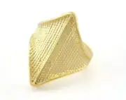 Dotted Marquise Adjustable Ring Matte Gold brass 18mm 8US size Adjustable 3276