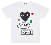 [COMME des GARCONS PLAY] Multi Logo Black Heart Tee Men
