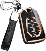 HIBEYO 4 Button TPU Key Fob Cover for Isuzu New MU-X X Series DMAX D-Max X-Terrain Pickup 2020 2021 2022 2023 Key Case Cover