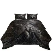 Gothic Fantasy Art My Queen of Havoc and Dragon Coverlet