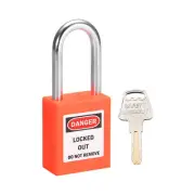 Lockout Tagout Locks 1-1/2 Inch Shackle Key Alike Safety Padlock Plastic Orange