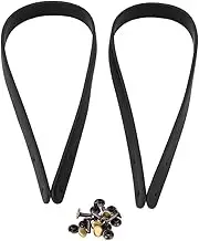 2Pcs Bag Hand Strap Split Leather DIY Hand Made Handbag Parts with 8 Set Bronze Rivets