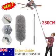 Extendable handle Feather Duster 250cm Long Telescopic Static Duster Brush AT