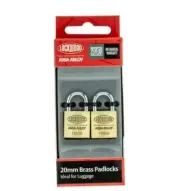Lockwood 20mm Solid Brass 110 Series Padlocks - 2 Pack BIKE LOCK DOOR LOCK CHAIN