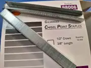 SPOTNAILS 98006 3/8Lx1/2C 20GA BOX CHISEL POINT GALVANIZED FINE WIRE STAPLES