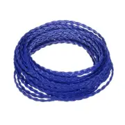 Braided Leather Cord, 5.5 Yards 5mm Flat Craft Leather String, Blue
