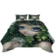 Poisonous Beauties Black Locust Girl with Leaves Coverlet