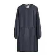 Home Waterproof Apron With Sleeve For Dishwashing,coffee, Restaurant Cleaning dark blue