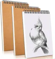 Mixed Media Sketch Pad 5.5" X 8.5", Spiral Bound, 90 Sheets, Pack of 3