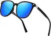 Polarized Sunglasses Women Fashion Large Frame PC Material UV400 Mirrored Sun Glasses Driving Fishing Golf C,1