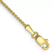 10k Yellow Gold 1.25mm Spiga Wheat Chain Ankle Bracelet