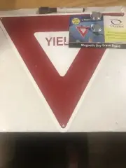 Quartet Magnetic Dry Erase Board - Triangle "YIELD" Sign - Write or Post