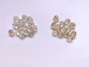10 Small Glassy Ball Buttons. 2 clrs. Pink & Apricot 10mms.diam.