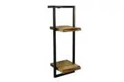 CR Live Edge Solid Timber Metal Frame 2 Tier Shelf
