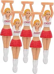 ADOCARN 5 Pcs Cheerleader Design Golf Tees for Women Reusable Plastic Golf Tees for Easy Insertion for Uncle Father Mens Present