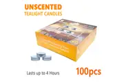 100pcs Tealight Candles 4 Hours Unscented Tea Light Wax Home Wedding Party Decor BULK